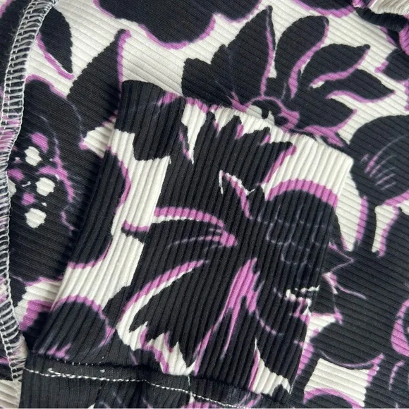 Womens Free People FP Movement Rally Printed Layer Top Purple Floral - Picture 6 of 8